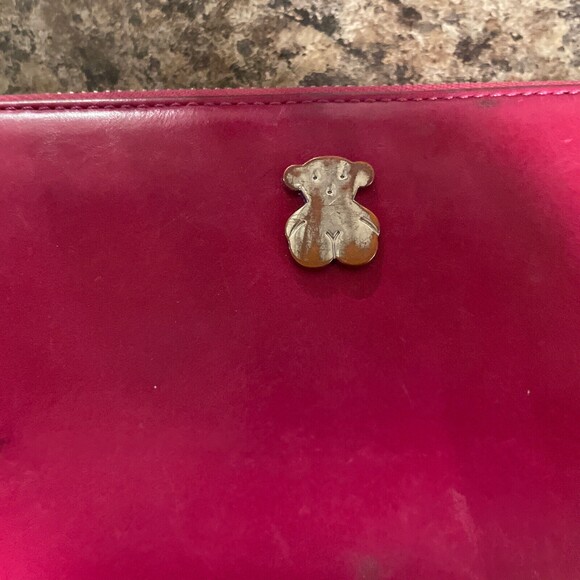 TOUS WALLET Pink Leather Zip Around Clutch - Picture 2 of 12